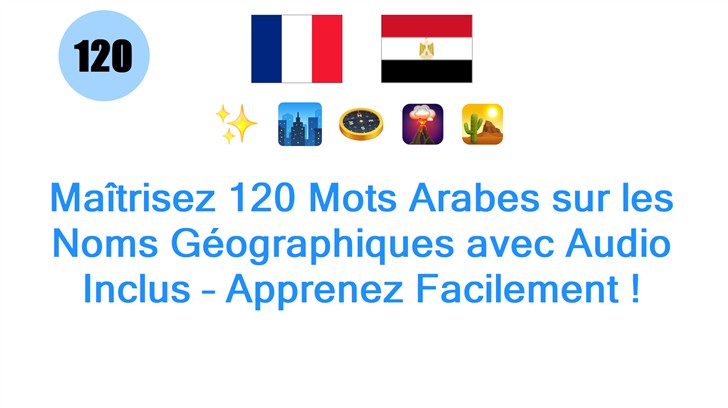 Maîtrisez 120 Mots Arabes sur les Noms Géographiques avec Audio Inclus – Apprenez Facilement !